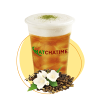 Jasmine cheese milk foam matchatime bubble tea store