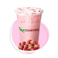 Rose milk tea matchatime bubble tea store
