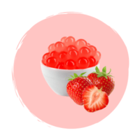 Strawberry Popping matchatime bubble tea store